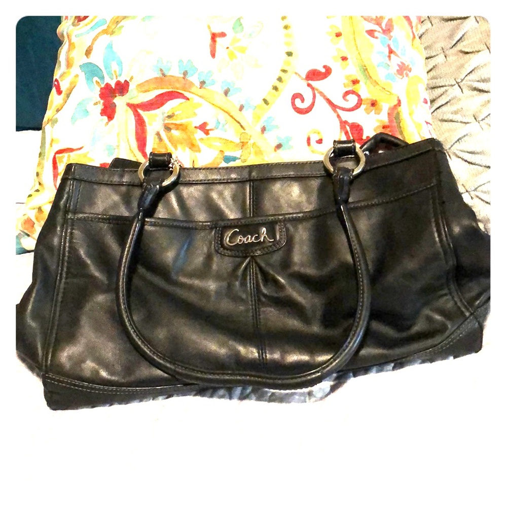 Black leather COACH purse